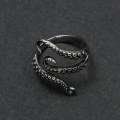 Titanium Steel Gothic Octopus Finger Ring