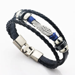 Punk Angel Wings Men Bracelets Snaps Jewelry