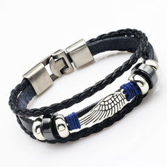 Punk Angel Wings Men Bracelets Snaps Jewelry