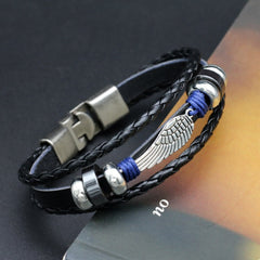 Punk Angel Wings Men Bracelets Snaps Jewelry