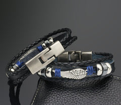 Punk Angel Wings Men Bracelets Snaps Jewelry