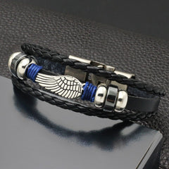 Punk Angel Wings Men Bracelets Snaps Jewelry