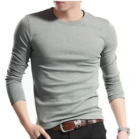 Men's Long-sleeved Round Neck T-shirts