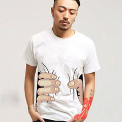3D Big Hand Short Sleeve Cotton T Shirt