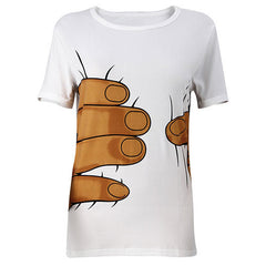 3D Big Hand Short Sleeve Cotton T Shirt
