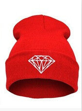Diamond Knitted Hats For Women Skullies Beanies
