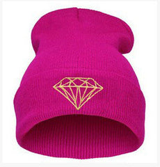 Diamond Knitted Hats For Women Skullies Beanies