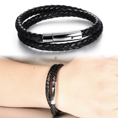 Black Leather Hand Chain Vintage Jewelry