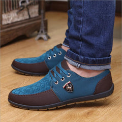 Flats Leather Canvas Shoes For Men