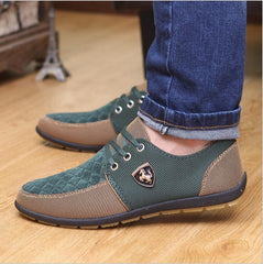 Flats Leather Canvas Shoes For Men