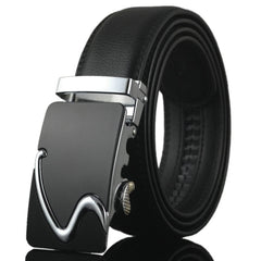 Automatic Buckle Cowhide Leather Men Belt