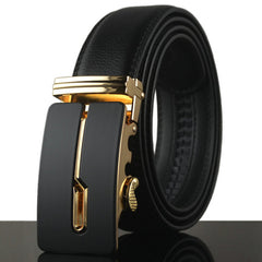Automatic Buckle Cowhide Leather Men Belt