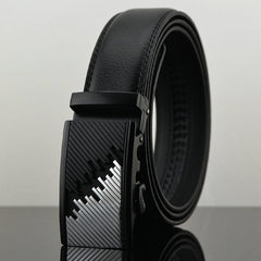 Automatic Buckle Cowhide Leather Men Belt