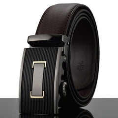 Automatic Buckle Cowhide Leather Men Belt