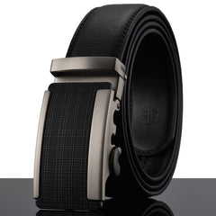 Automatic Buckle Cowhide Leather Men Belt
