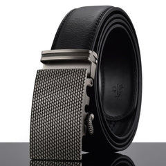 Automatic Buckle Cowhide Leather Men Belt