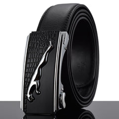 Automatic Buckle Cowhide Leather Men Belt