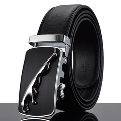 Automatic Buckle Cowhide Leather Men Belt