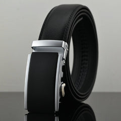 Automatic Buckle Cowhide Leather Men Belt