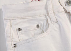 White Ripped Jeans For Men Casual Slim Fit