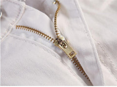 White Ripped Jeans For Men Casual Slim Fit