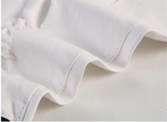 White Ripped Jeans For Men Casual Slim Fit