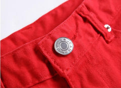 White Ripped Jeans For Men Casual Slim Fit