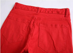 White Ripped Jeans For Men Casual Slim Fit