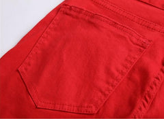 White Ripped Jeans For Men Casual Slim Fit