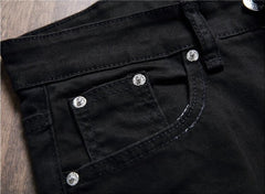 White Ripped Jeans For Men Casual Slim Fit