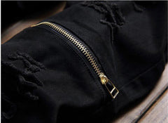 White Ripped Jeans For Men Casual Slim Fit