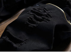 White Ripped Jeans For Men Casual Slim Fit