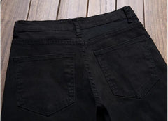 White Ripped Jeans For Men Casual Slim Fit