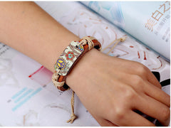 World Peace Symbol Charm Cuff Bracelet Wrist Band