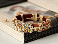 World Peace Symbol Charm Cuff Bracelet Wrist Band