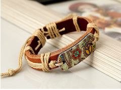 World Peace Symbol Charm Cuff Bracelet Wrist Band